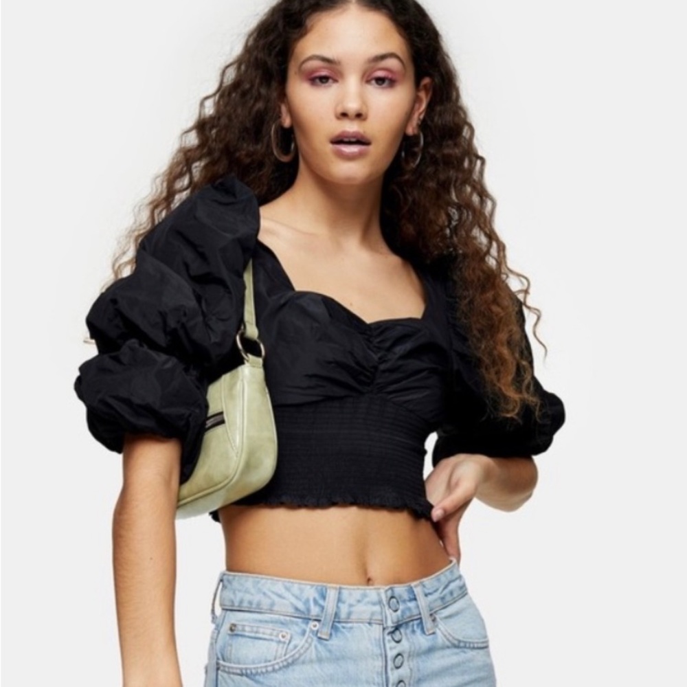 Topshop Tafeta Top